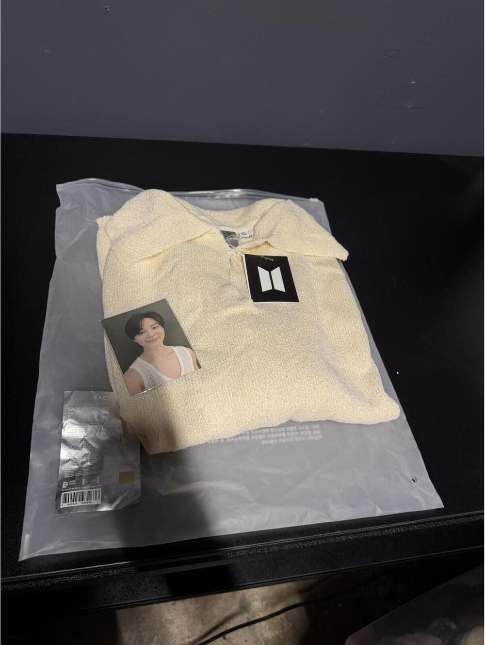 Bts Jimin Face Knit XL Size With Trading Card Photocard official